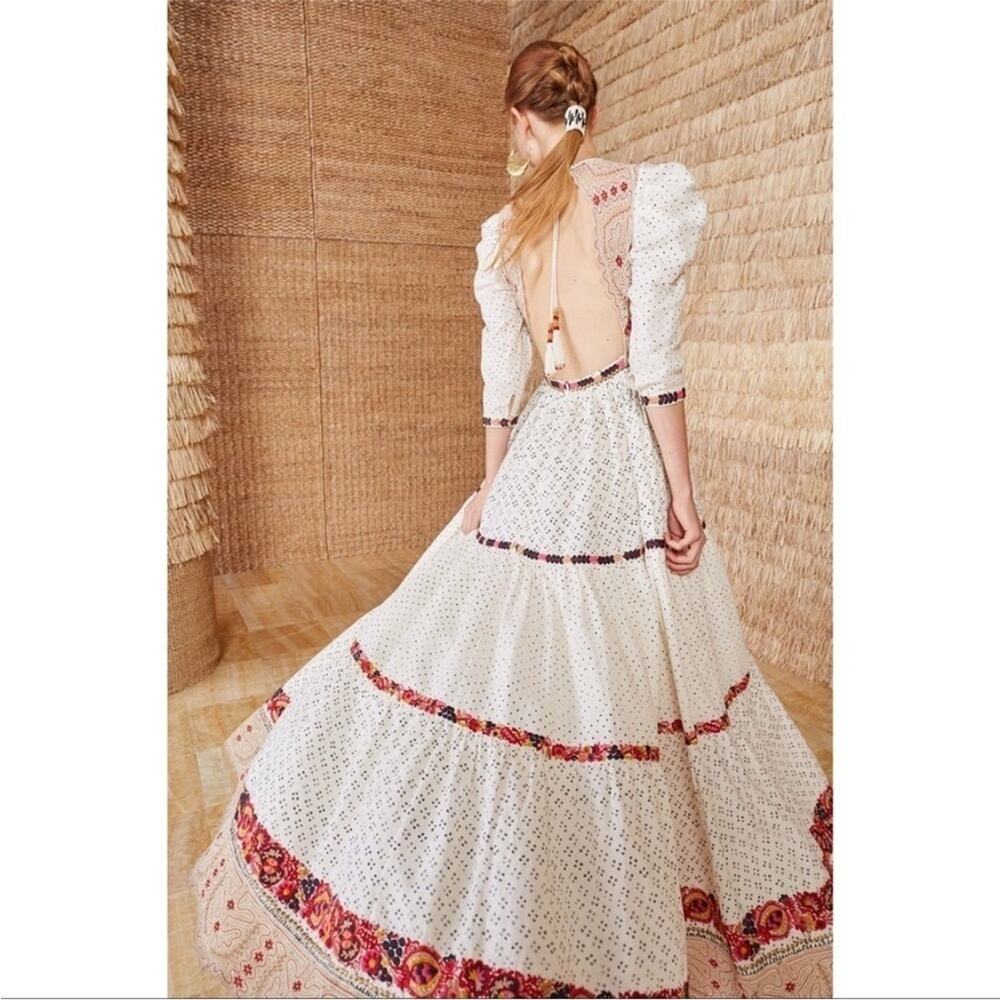 Ulla Johnson Salma Open-back Embroidered Macrame Dress maxi gown - Picture 8 of 15